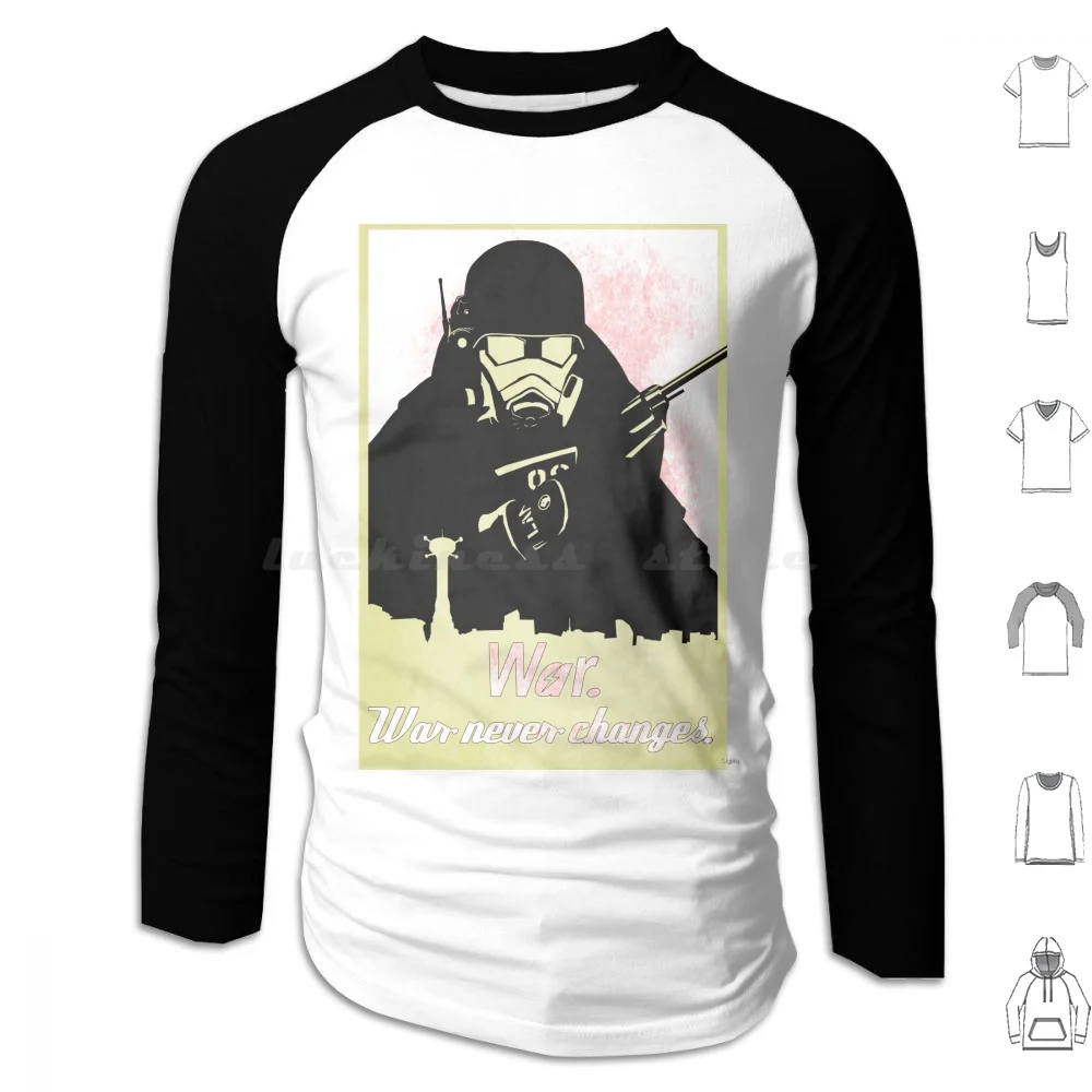 [ : New Vegas ] Ncr Ranger " War Never Changes " New Vegas Poster Hoodie Cotton Long Sleeve 3 Game Gaming Cool Cool