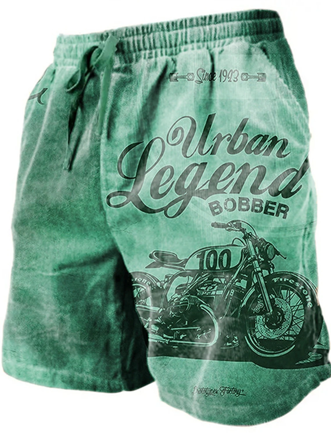 Pantalones cortos de playa para Hombre, Shorts con estampado 3D de motocicleta Vintage, transpirables de verano, Ropa de calle para Fitness