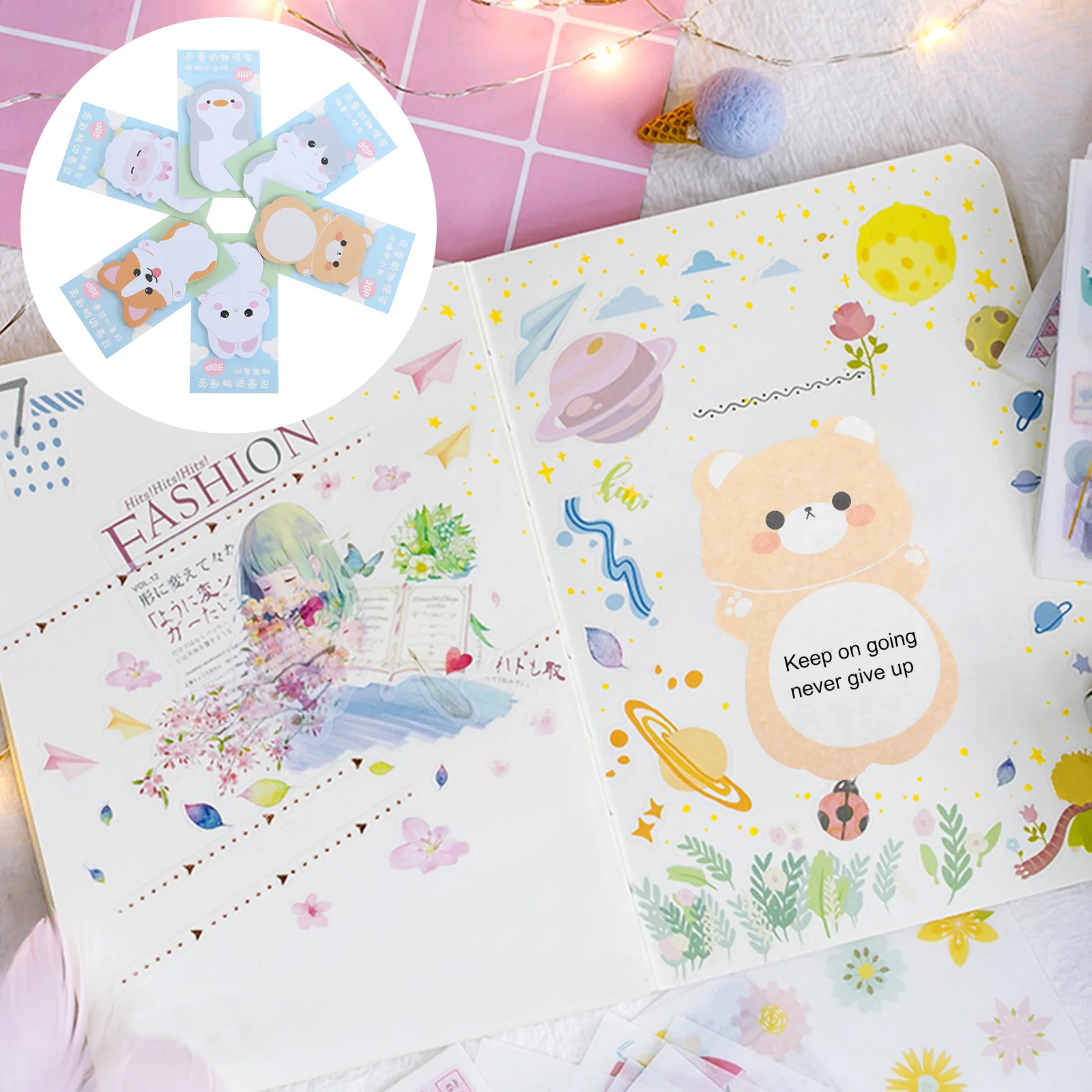 6 Sets Notepad Labels Students Page Markers Cute Notes Fun Sticker Funny Tabs Paper Memo Pads Office