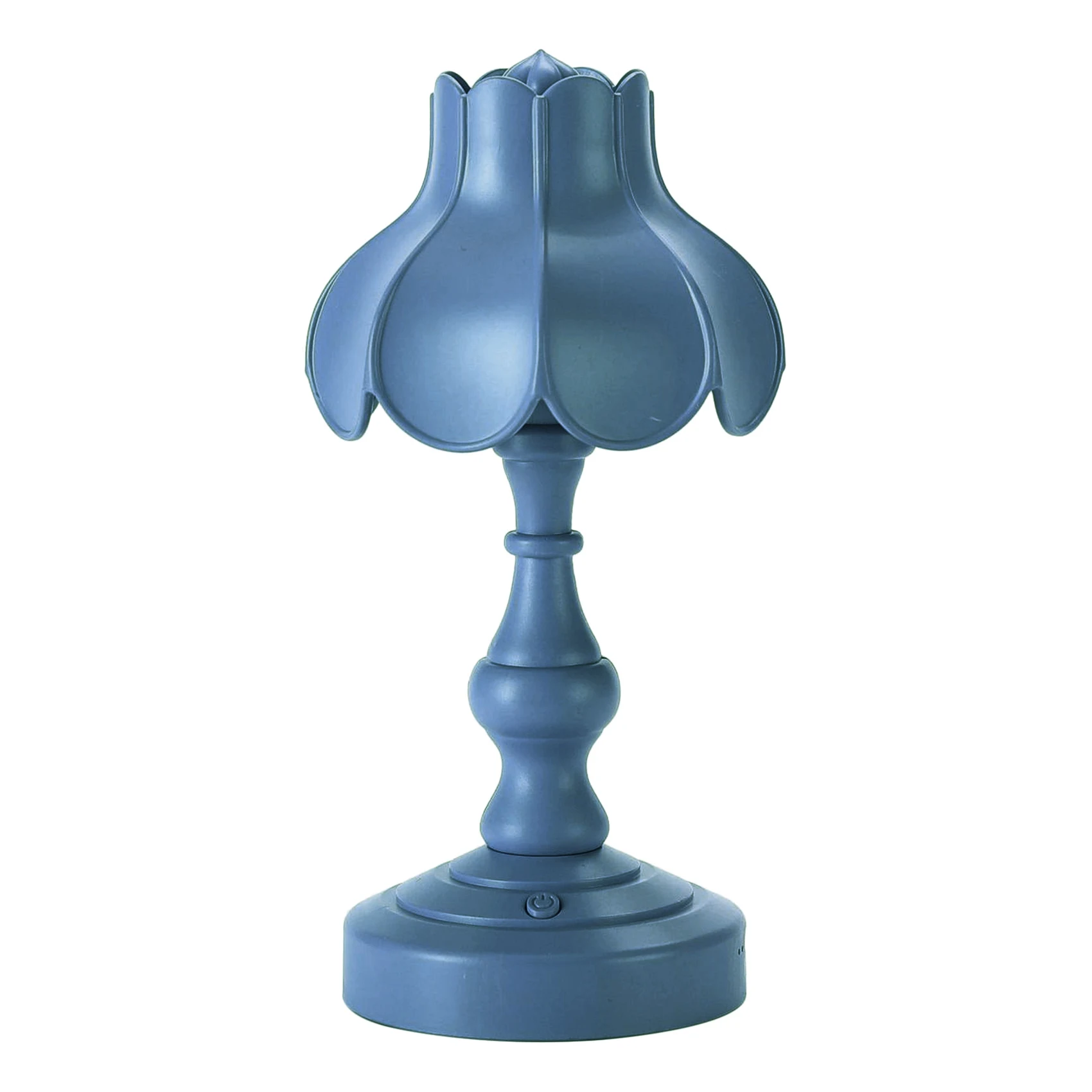 

European Lotus Bedside Lamp Decor Mini LED Night Light for Mall Room Bar Home Small Reading Table Light - Gray Blue