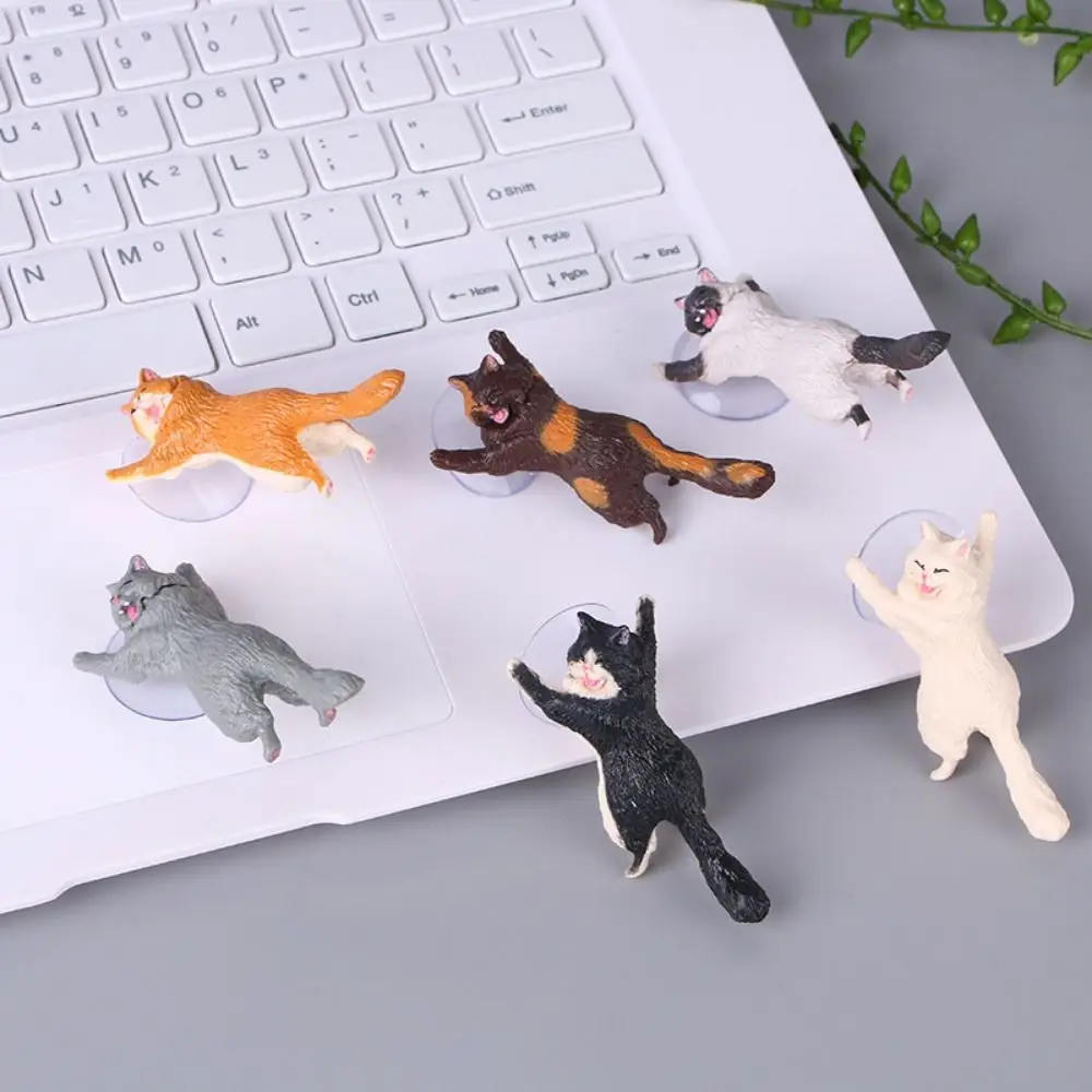 Cute Cat Phone Holder Tablets Desk Sucker Support Resin Mobile Phone Stand Holder Sucker Design Animal Holder For Smartphone