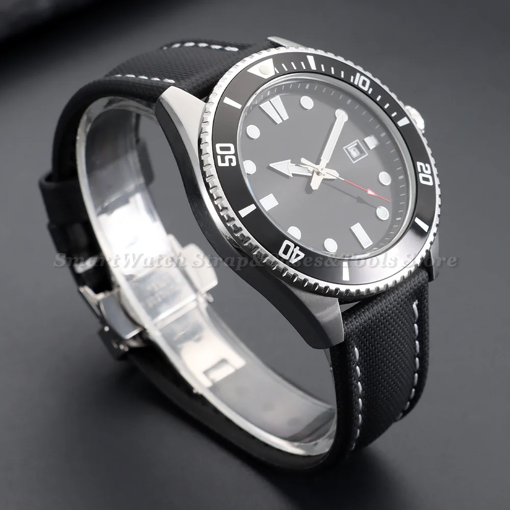 18/19/20/21/22mm Business Segeltuch-Uhrenarmband für Omega mit Schmetterlingsverschluss, Wasserdichtes Armband für Seiko mit Schnellverschluss – Detail 7