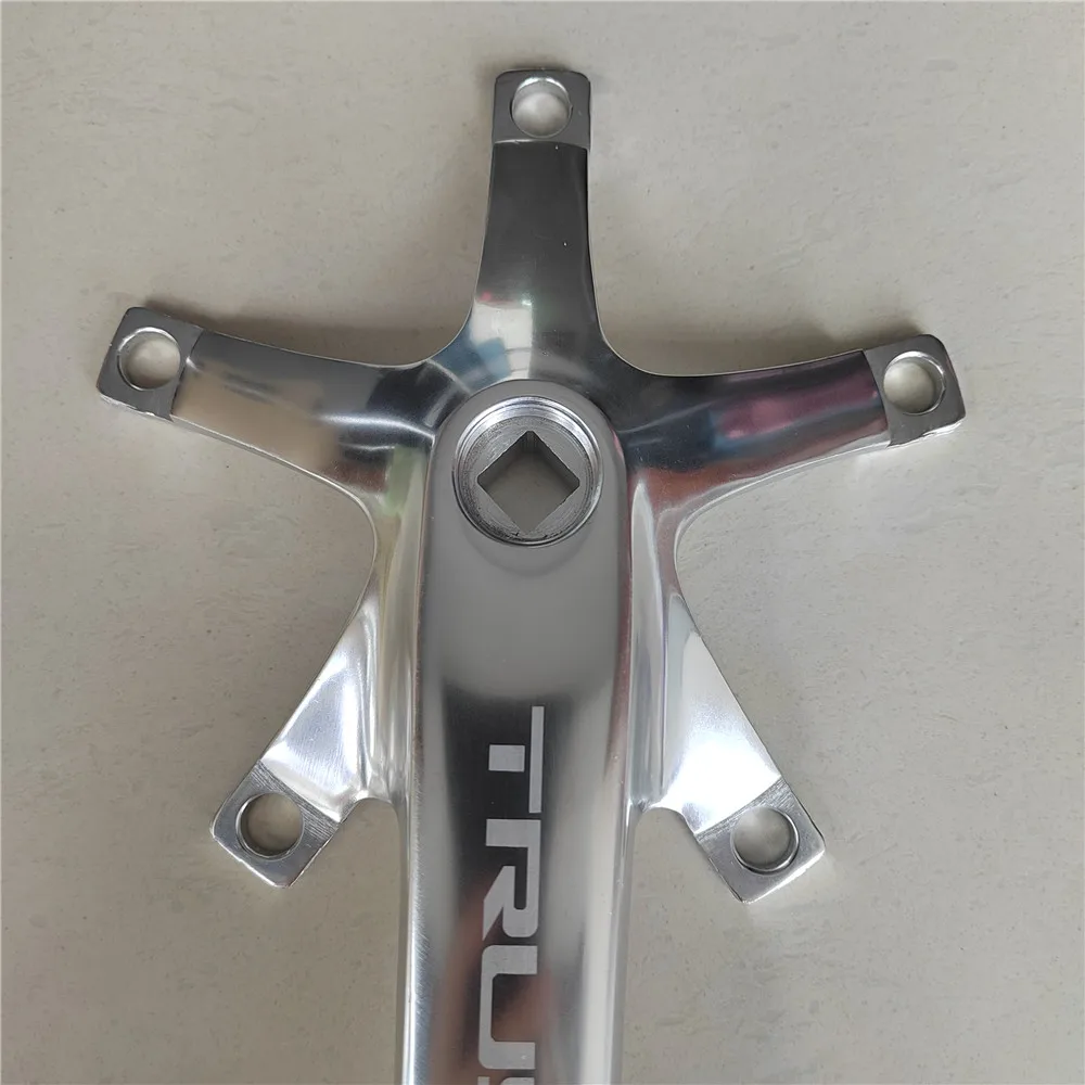 Bicycle Crank 144 BCD Fixed Gear Crankset 5 Bolts Track Bike Arm Silvery Aluminum Alloy Folding MTB Parts