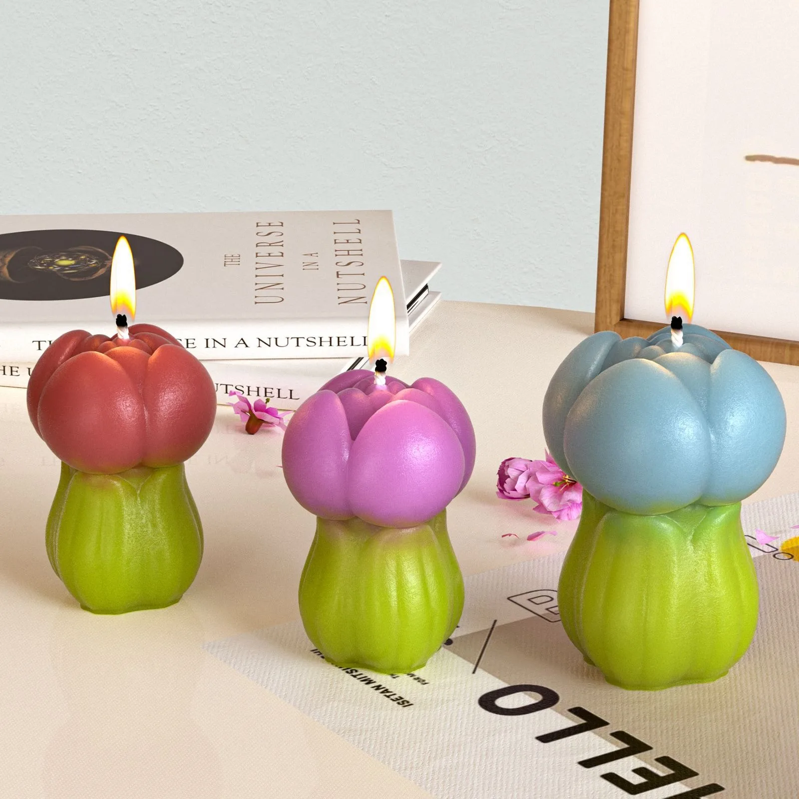 3d Silicone Mold Smooth Tulip Candle Mold Aromatherapy Flower Mold Creative For Aromatherapy Soap Making Diy Projects