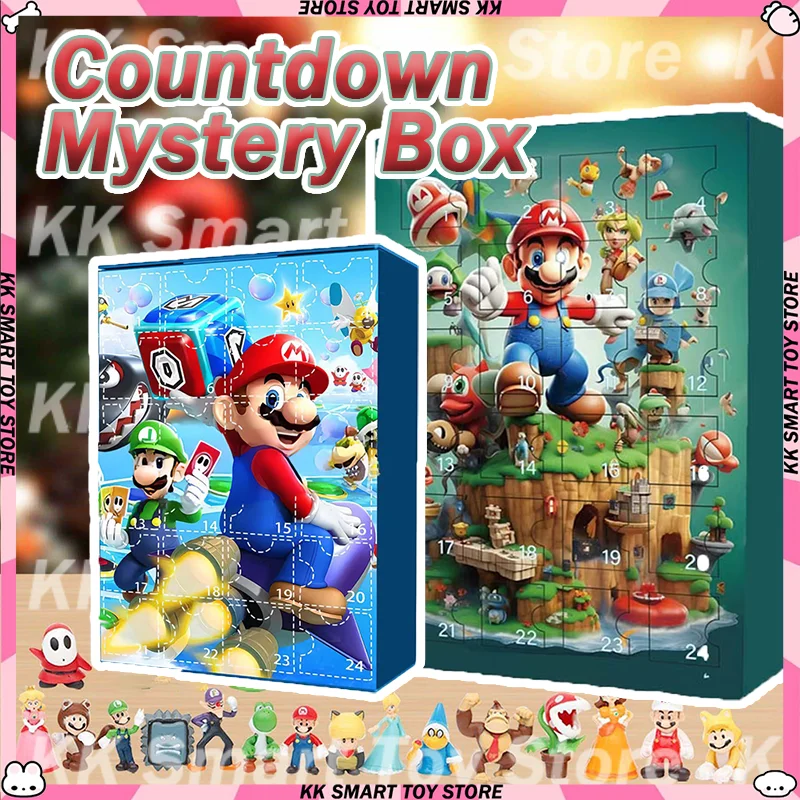 

24 шт., Super Mario Bros, Lucky Box, случайные фигурки, обратный отсчет, слепая коробка внутри, рождественский подарок, игрушка, адвент-календарь, мини-подарки, игрушки