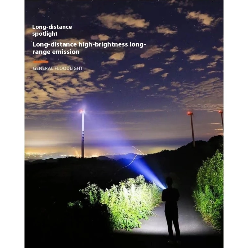 New LED Flashlight Outdoor Telescopic Zoom Strong Light USB Charging Mini Portable Spotlight Long Range Torch Lamp Camping Light