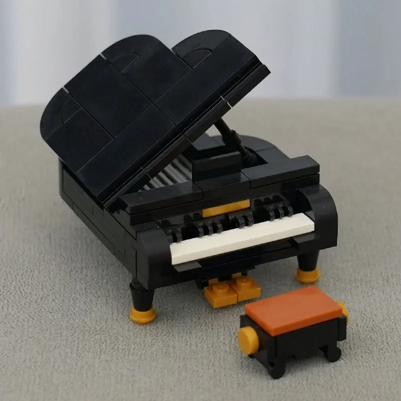 

Городская гостиная, фортепиано, строительные блоки, креативная кирпичная модель, развивающая игрушка, идеальный подарок для молодых пианистов