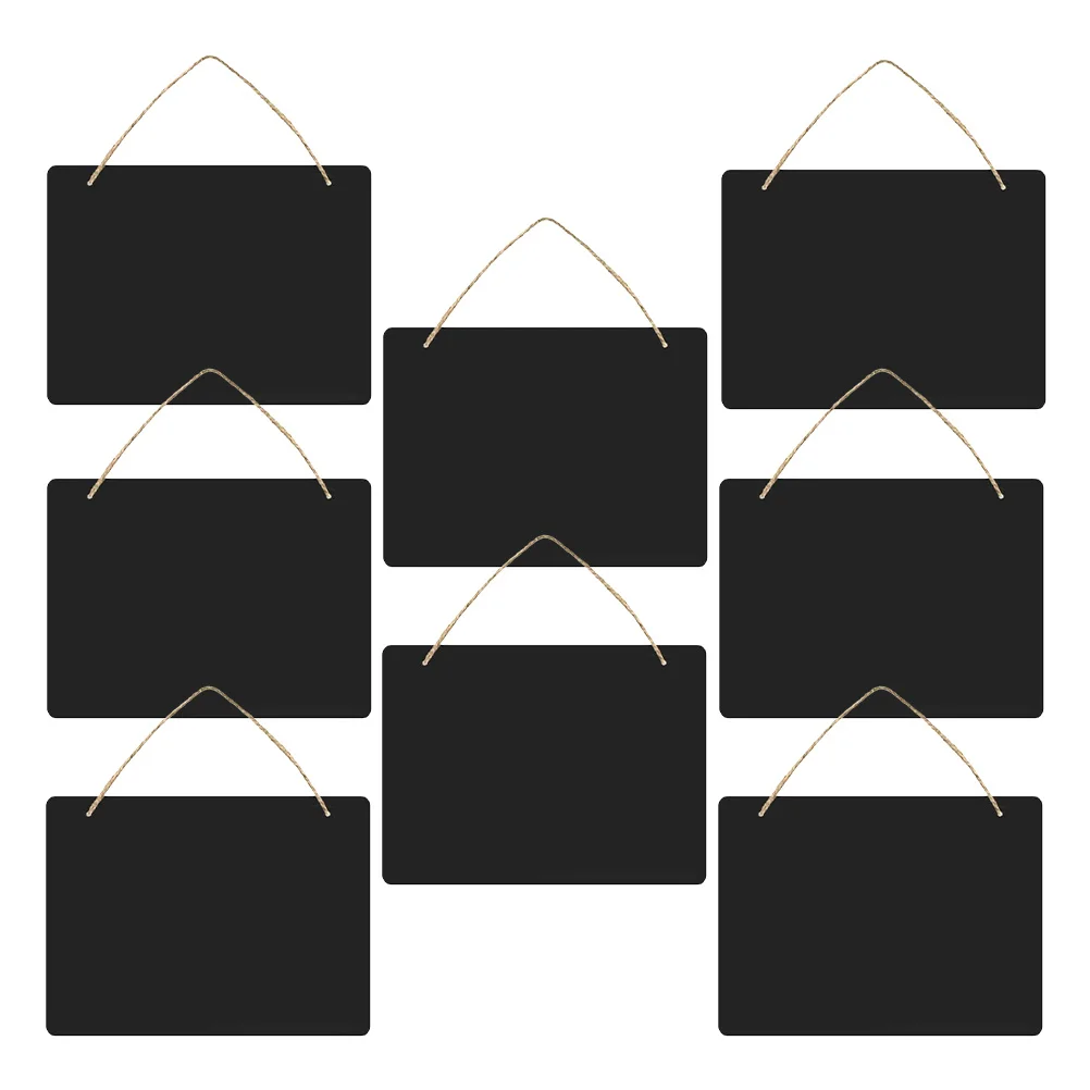 8Pcs Wooden Blackboard with Rope Hanging Chalkboard for Writing Messages Notes Display Info Wood Price Tag Ideal for Coffee