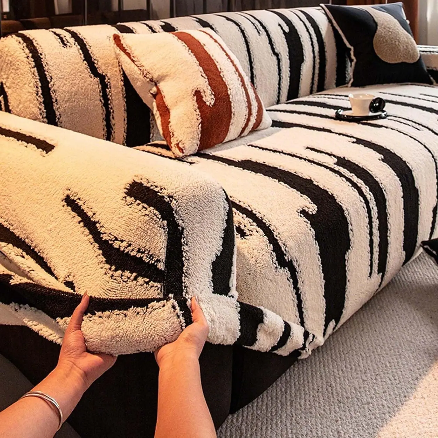 Couch Cover Sofa Slipcover Thicken Multi-Purpose Sofa Cover Reversible Fabric Sofa Cover Four Seasons Available Sofa Cushion