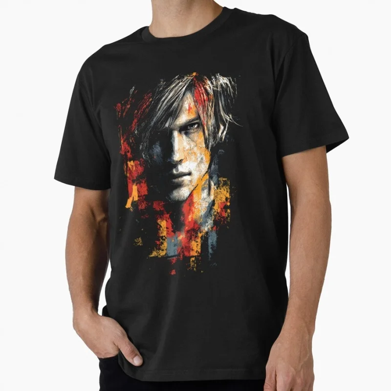 Leon S Kennedy Resident Evil  Retro Horror Survival Zombie Game Gift T shirt Unisex Gamer Tee Short Sleeve Graphic clothes S-6XL