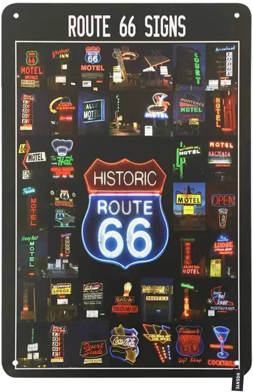 Y1,Tin Sign For Kinds of Historic Route 66 Motel Bar Cafe Shop Vintage Metal Signs Men Women Wall Art Decor Home Bars