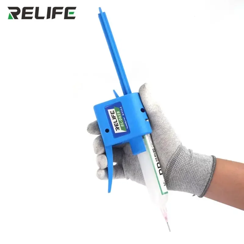 RELIFE Manual Glue Gun RL-062 A B For Phone Repair Soldering Oil Solder Paste Screen Structure Sealant Needle Cylinder Booster