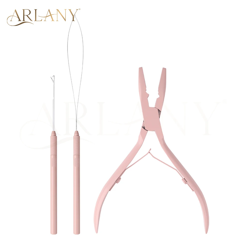 

ARLANY Hair Extension Pliers Kit for Micro Rings Beads Dismountable Hair Extension Loop Needle Pulling Hook Tool Bead Device
