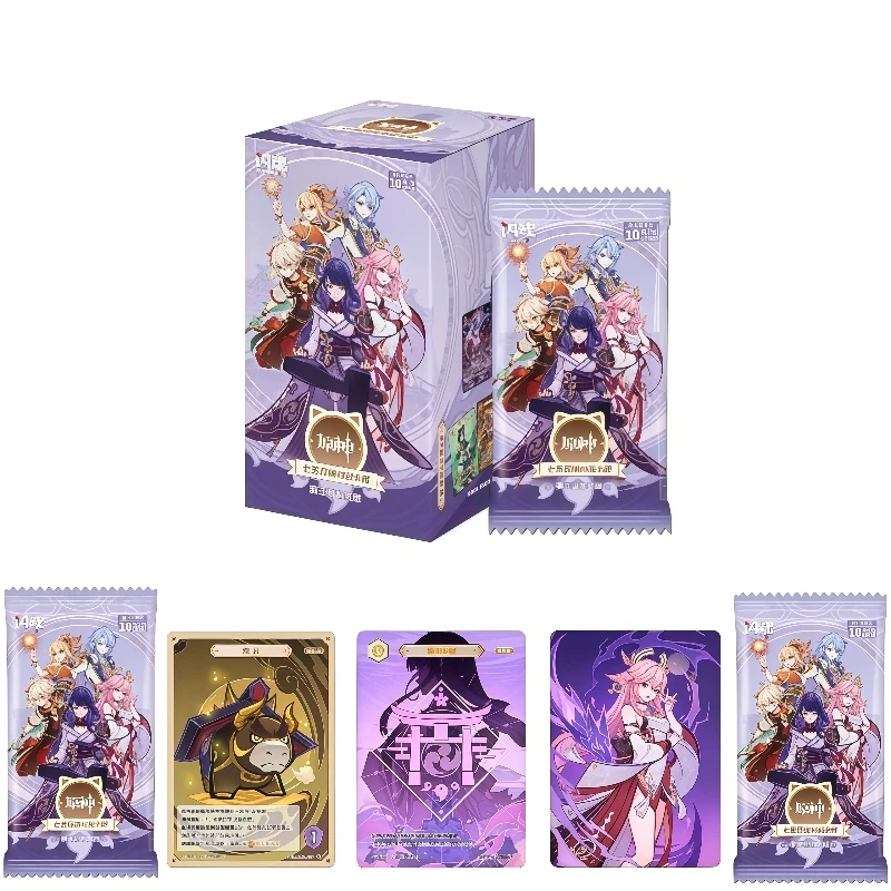 

Official Genuine Genshin Impact Seven Holy Summons Series Games Battle Cards Anime Merchandise Collectible Toys Holiday Gifts