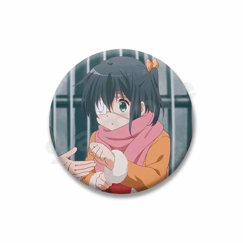 Cartoon Character Rikka Takanashi Sanae Yuuta Brooch Kawalii Anime Soft Button Pin Enamel Badge Bag Clothing Accessories Gifts