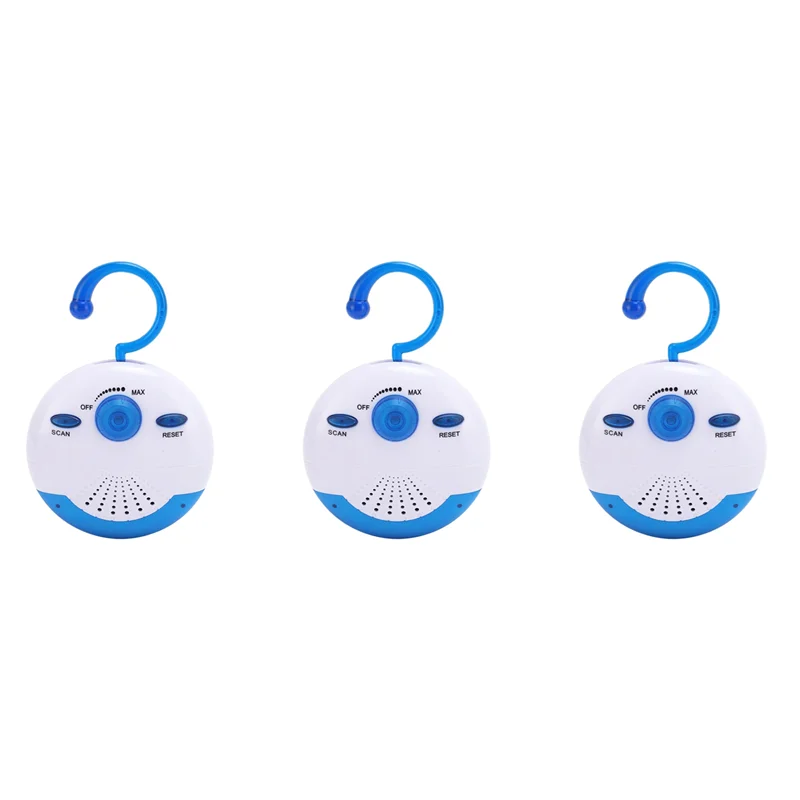 3X 방수 샤워 라디오, 욕실 주방, 보트 타기, 하이킹-TCES용 스피커 내장 미니 휴대용 FM 라디오