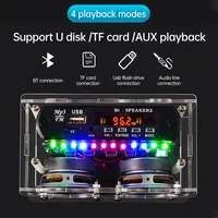A+87.5-108MHZ FM Radio Audio DIY Kit Power Amplifier Bluetooth 5.0 Speaker with Spectrum Electronics Welding Practice Spare Part