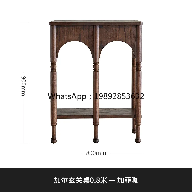 

GX Vintage Solid Wood Entrance Cabinet Console Tables Living Room Side Cabinet Corridor Aisle Storage Cabinet Side Table