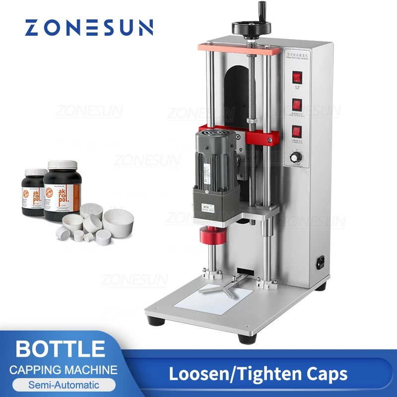 ZONESUN-ZS-XGCC2 Small Desktop Tighten and Loosen Capper for Screwing Jar Plastic Aluminum Bottle Capping Machine