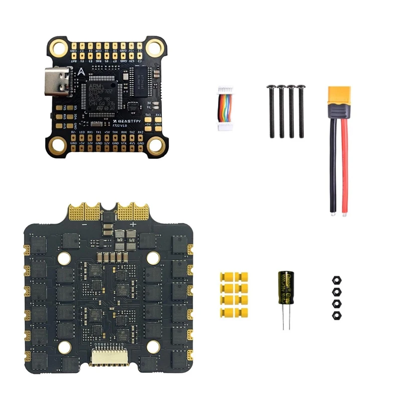 1Set F722 Flight Controll BLS 4 in 1 80A Stack FC/ESC Stack Speed Controller w USB Type-C Por for RC FPV 13/15Inch Drone Model