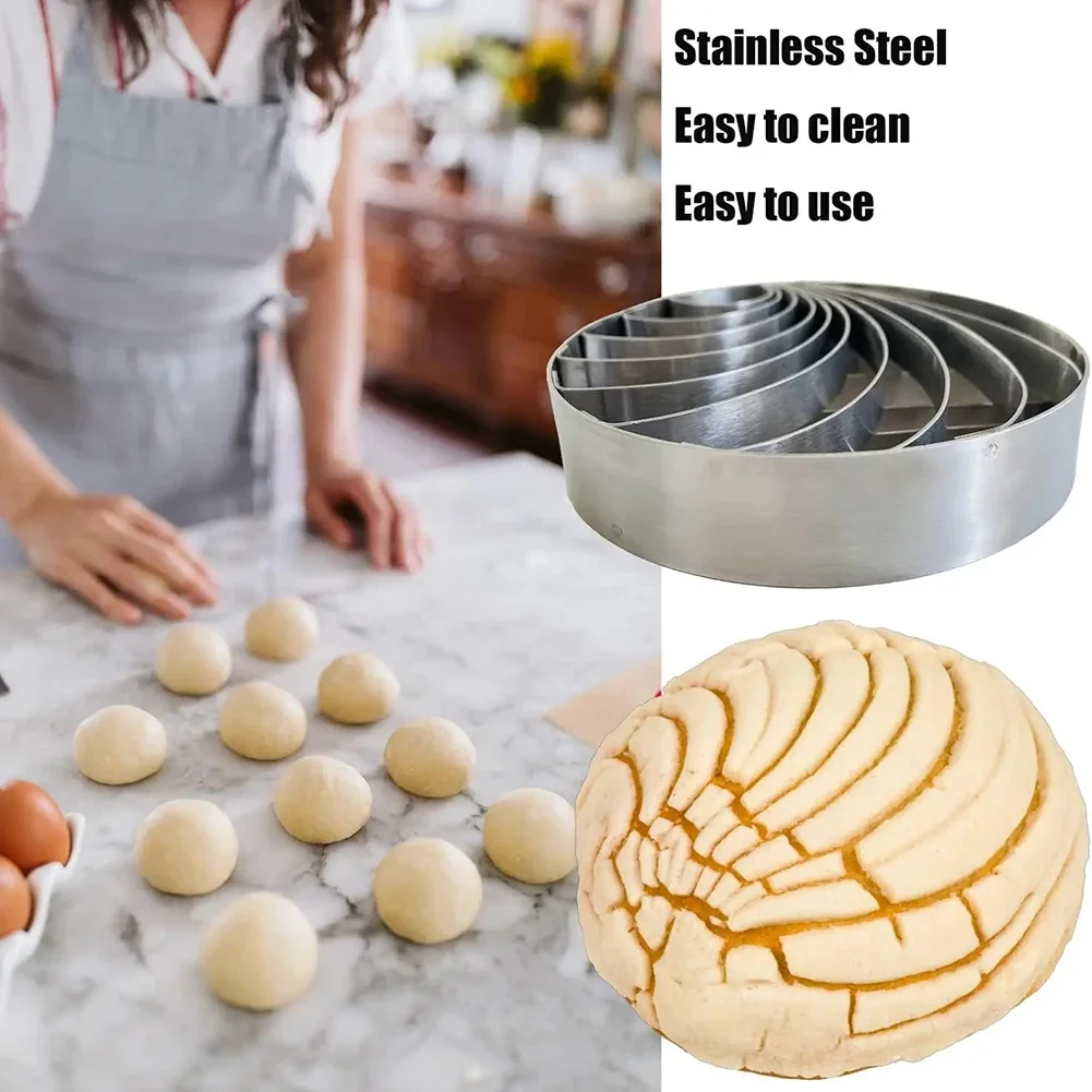 1pc Stainless Steel Double-Sided Concha Bread Cutter For Perfect Pan Dulce Mexican Bread Cast Kitchen Bake Tools Spare Parts