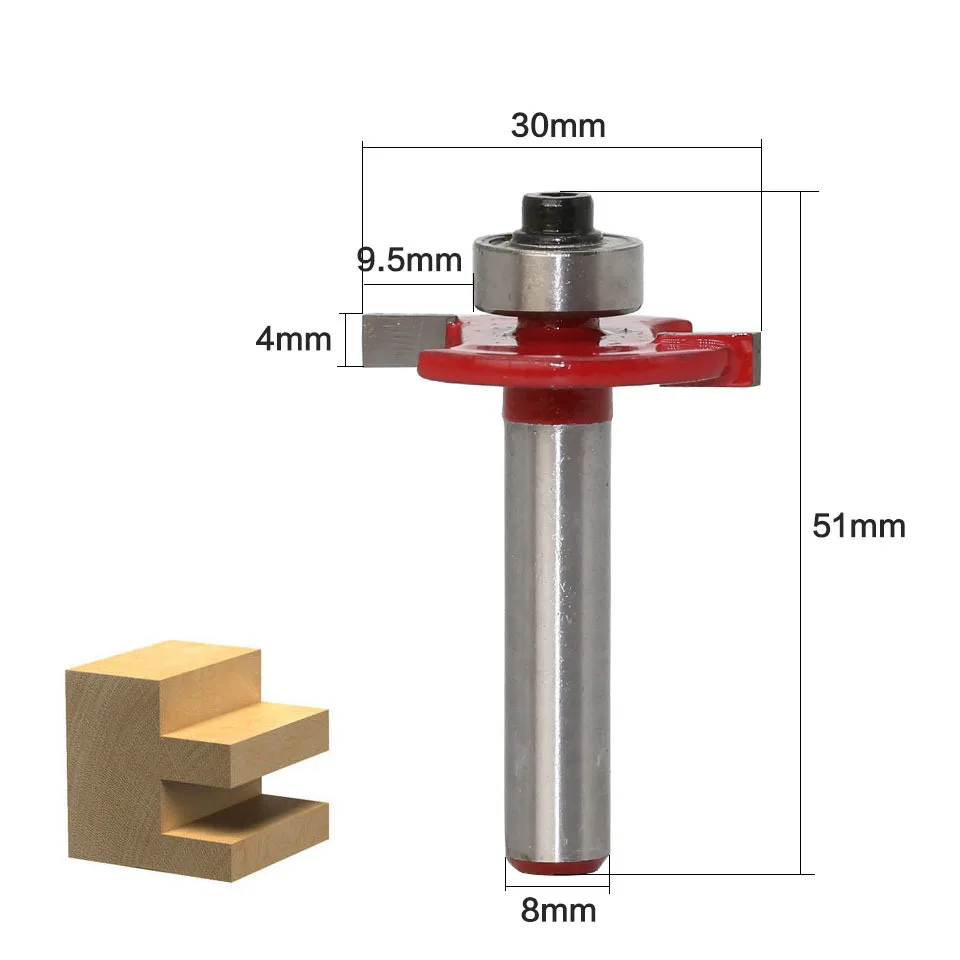 8 Handle Ball T-cutter Cutting Knife Slotting Knife Woodworking Milling Cutter T-mortise Knife Gong Knife Woodworking Tool