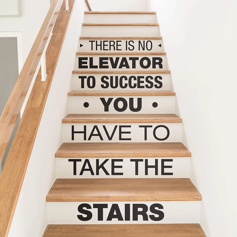 

There Is No Elevator Stair Sticker Decal Living Room Bedroom Success InspiratIonal Quote Stair Sticker Home Decor