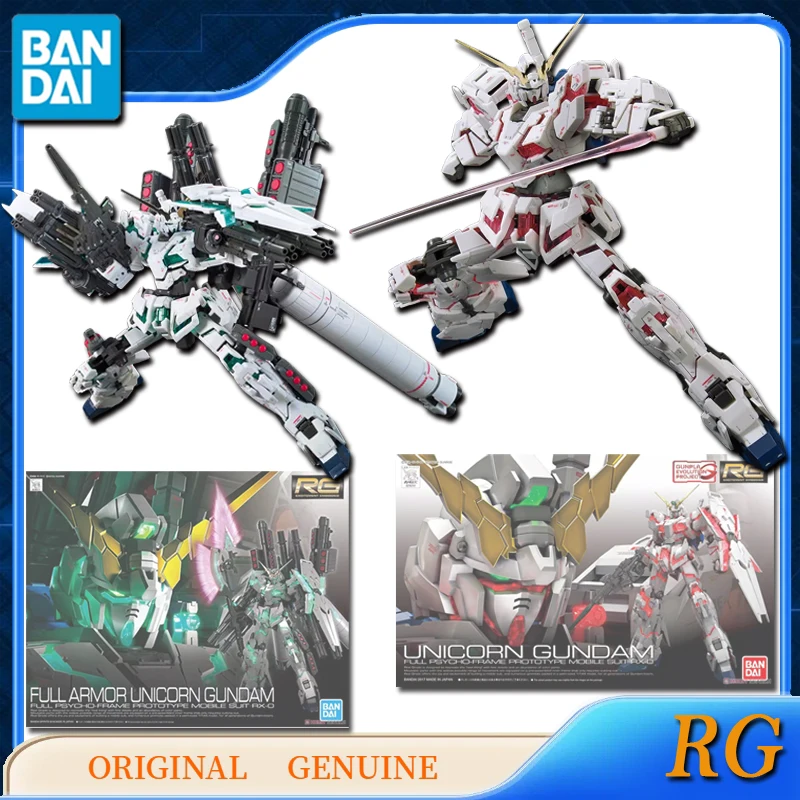 Bandai ต้นฉบับแท้ RG ยูนิคอร์นหุ้มเกราะเต็มรูปแบบของเล่น Action FIGURE Anime สำหรับเด็กหญิงเด็กชายเด็กของขวัญโมเดลเครื่องประดับ