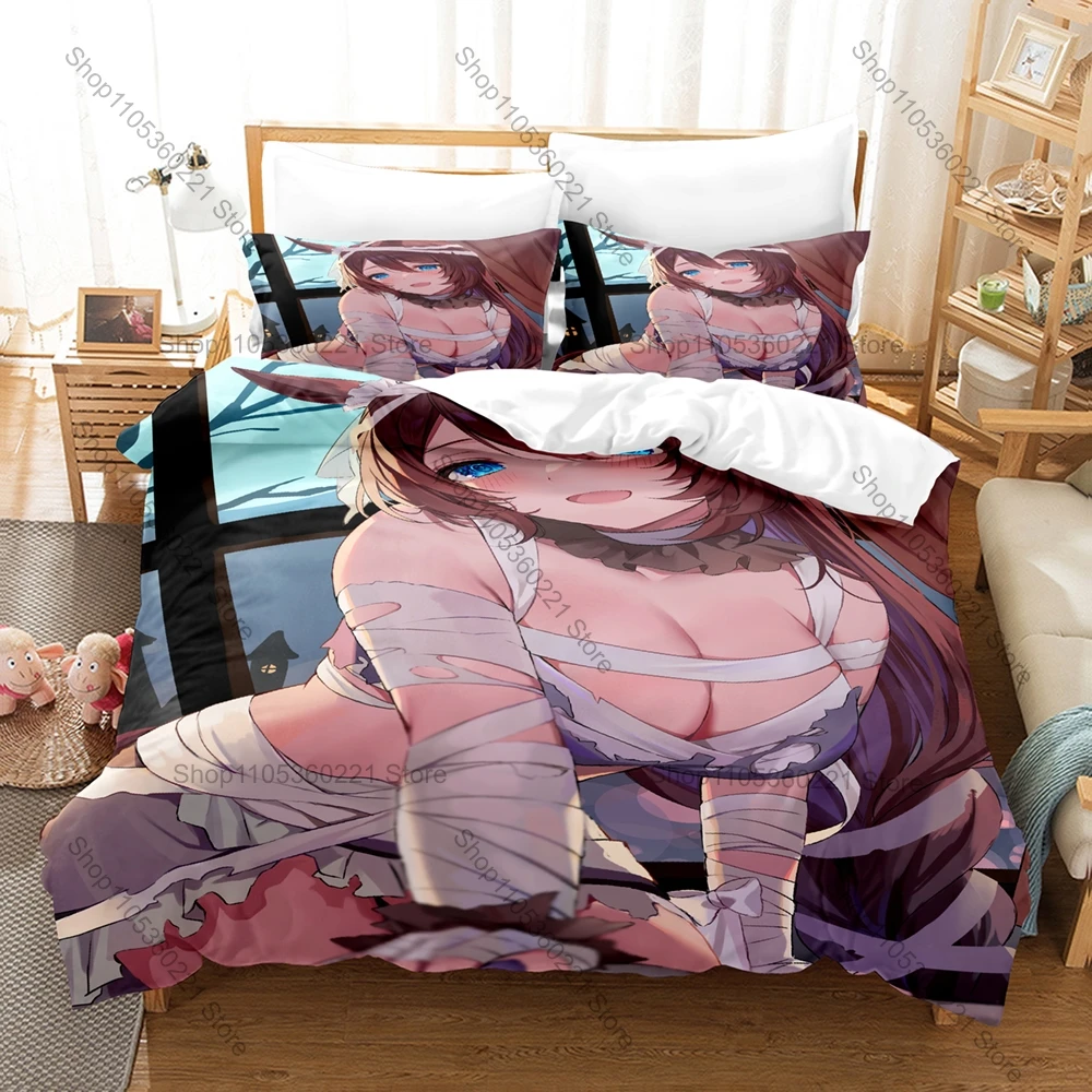 Cool Adorable Gothic Cute Mummy Girls Anime Character Bedding Set 1 Duvet Cover + 2 Pillowcases HD Digital Print Bed Linen