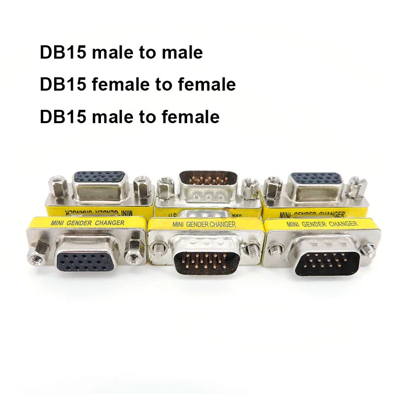 DB15 15pin MINI Gender Changer adapter RS232 Com D-Sub male female to Male Female VGA plug connector converter m