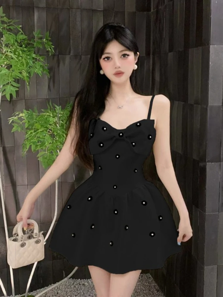 Korean sleeveless camisole dress for women floral bow dress for women 2024 New Summer