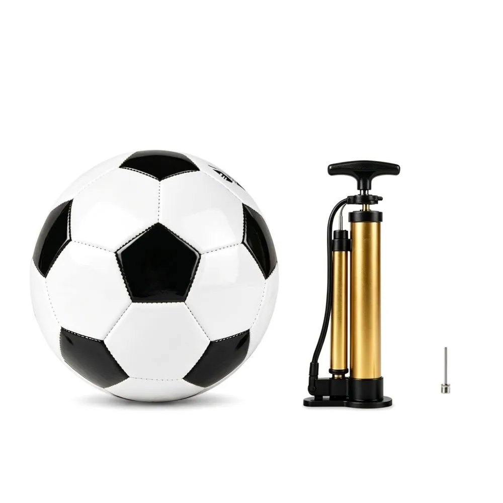 3pcs Classic Style PVC Cover Soccer Ball Stitched Panels Black White Pattern Football Size 4 Hand Pump Match Ball Adult Practice