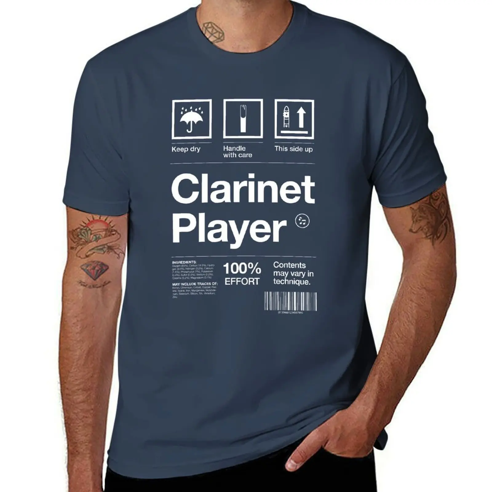 

Clarinet Player Label T-Shirt t shirt for man 100 percent cotton cotton t shirt pack T-Shirt