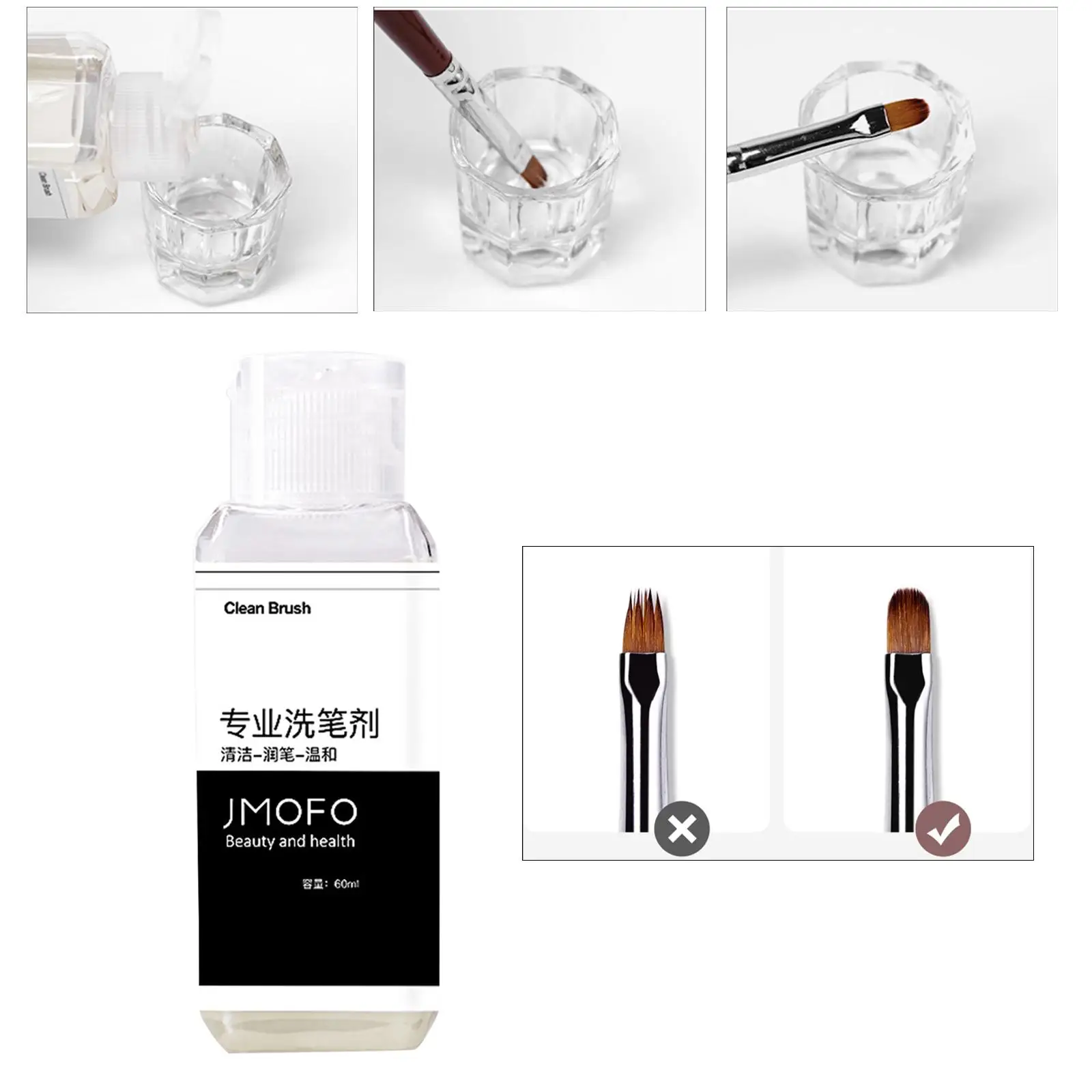 سائل منظف فرشاة الأظافر الاحترافي سعة 60 مل لفناني الأظافر