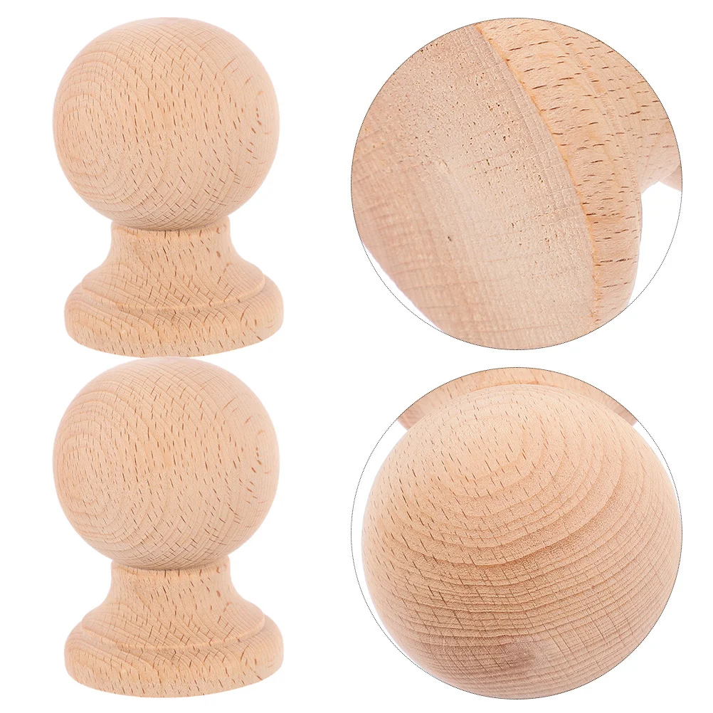 

2Pcs Solid Pillar Furniture Decorative Finials Finials Elegant Decorative Indoor Staircase Carving Round