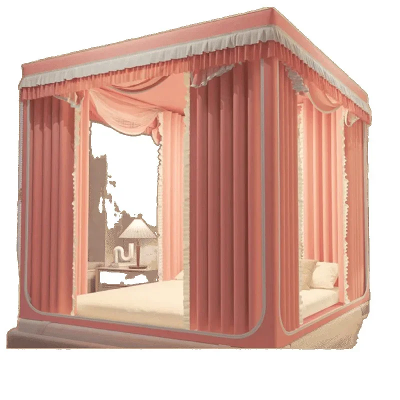 Back to the bottom household new blackout mosquito net bed curtain door integrated fully enclosed bed zipper dust-proof
