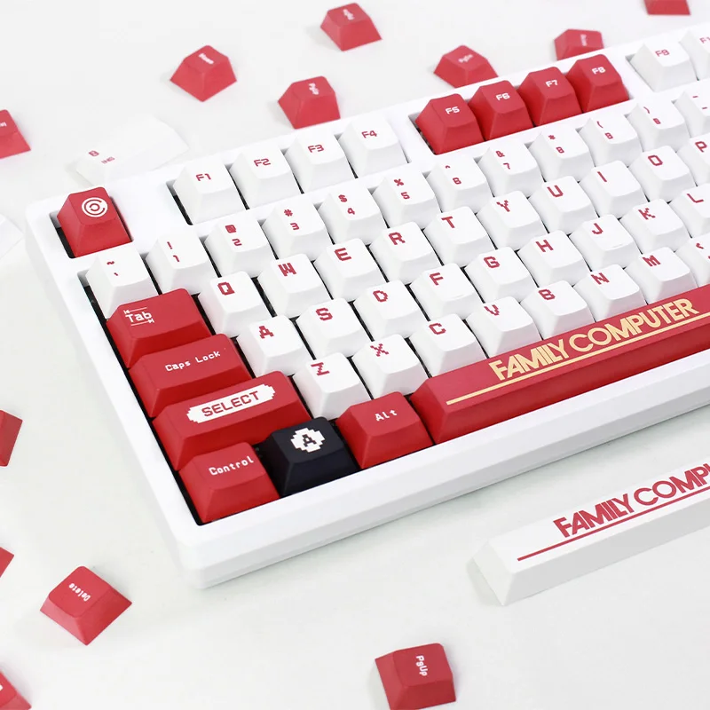 أغطية مفاتيح الألعاب الكلاسيكية 131 مفتاحًا من الكرز PBT ملف تعريف غير لامع 5 جوانب صبغ التسامي أغطية مفاتيح مخصصة للوحة المفاتيح الميكانيكية 61-108 MX