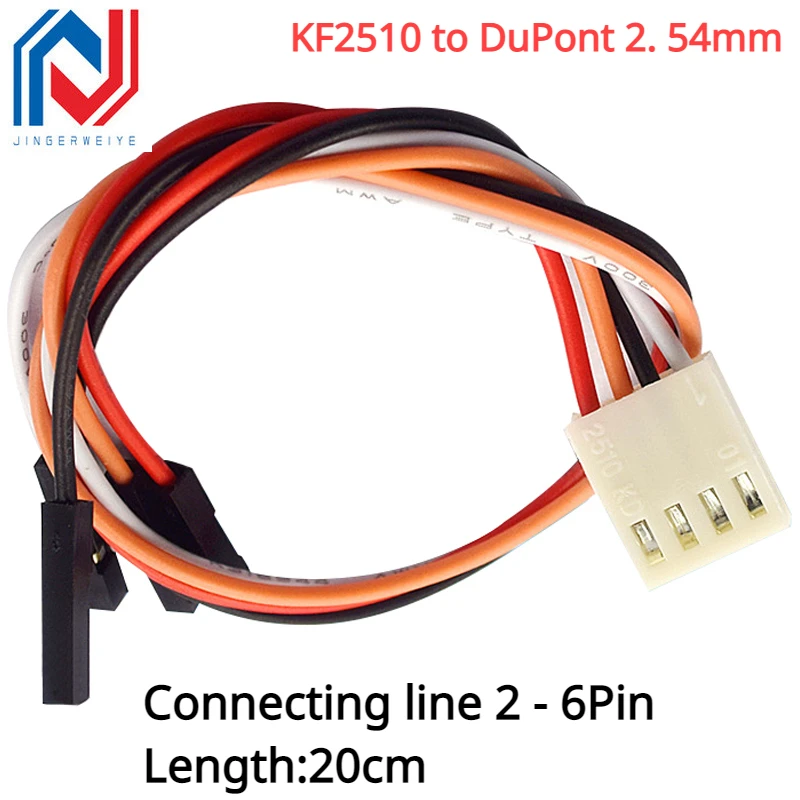 2pcs/lot KF2510 to DuPont 2. 54mm-1P Cable Connection/Terminal Wire Long 20cm DuPont Wire Rehearsal line 2-6Pin