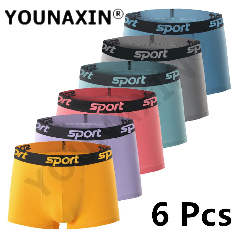 

6 Pieces Men Undies Underwear Boxers Briefs Sports Shorts Big Size Panties Underpants Antibacterial Knickers M L XL 2XL 3XL