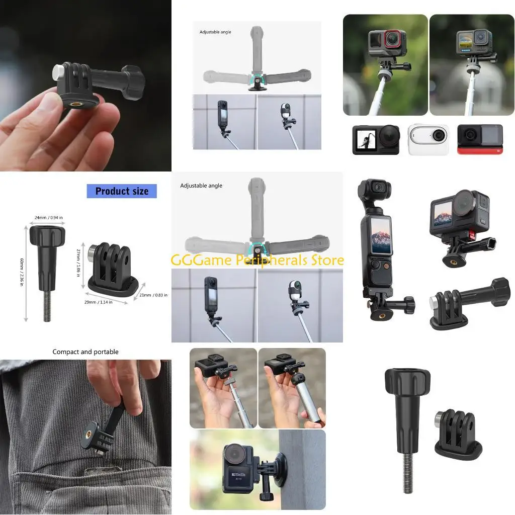 

U55B Action Camera Quick Release Set 1/4inch For Action 5/4/3 Pocket 3 Smartphones Adapter Mount Base Part