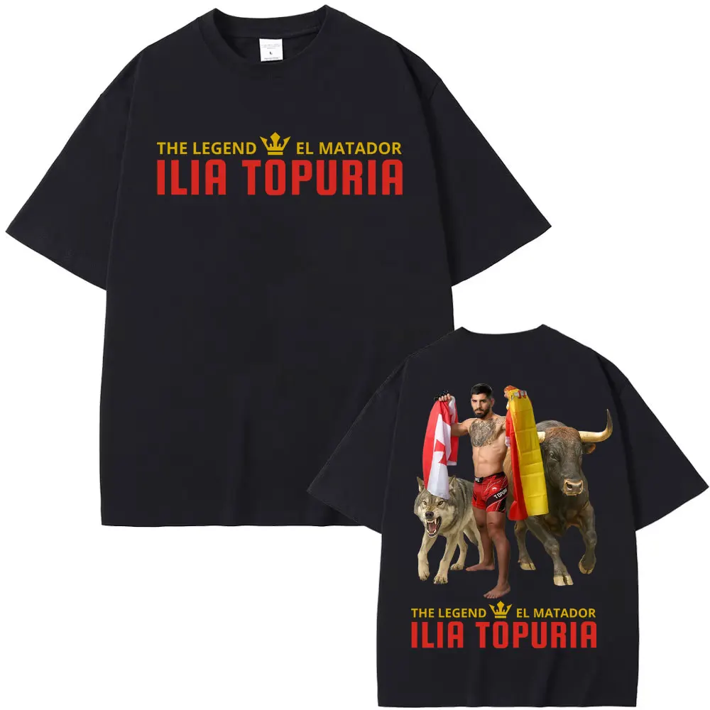 El Matador Ilia Topuria ヴィンテージグラフィック Tシャツ紳士服