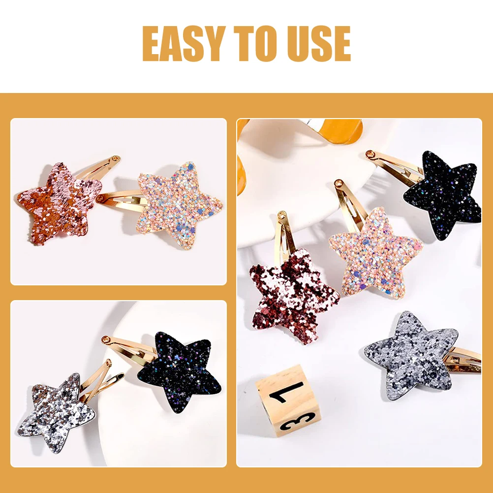 

16pcs Star Clips Women Snap Barrettes Metal Durable Long Short Hair Easy Use Hair Accessories Decorative Thin Girl Child