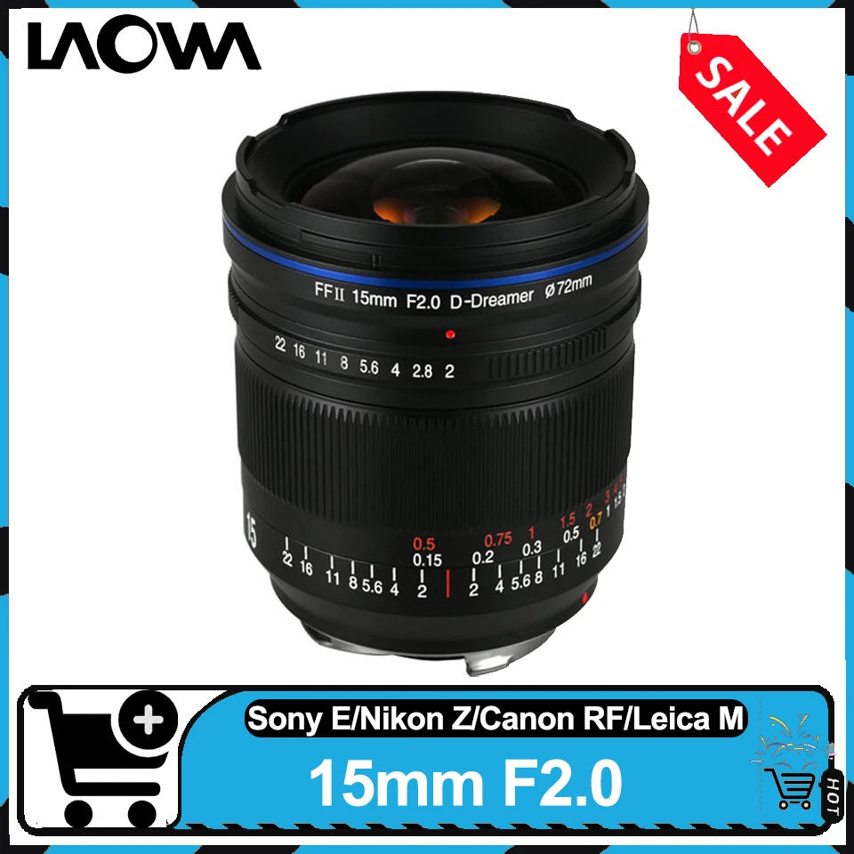 

Laowa FF II 15 мм F2 D-Dreamer Широкоугольный объектив с большой диафрагмой, совместимый с Sony A6400 Nikon Z50 Canon R6 Leica M2