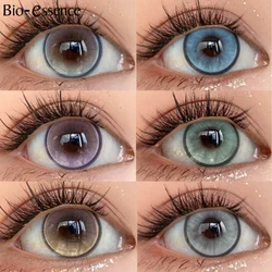 2024New Bio-essence 1 Pair Colorcon Korean Lenses Colored Contact Lenses with Degree Myopia Lenses Y2K Lenses Green Eye Lenses