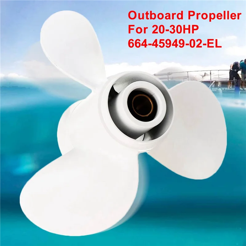 

3X 664-45949-02-El Marine Boat Outboard Propeller 9 7/8 X 13 For Yamaha 20-30Hp Right-Hand Rotation 3 Blades White