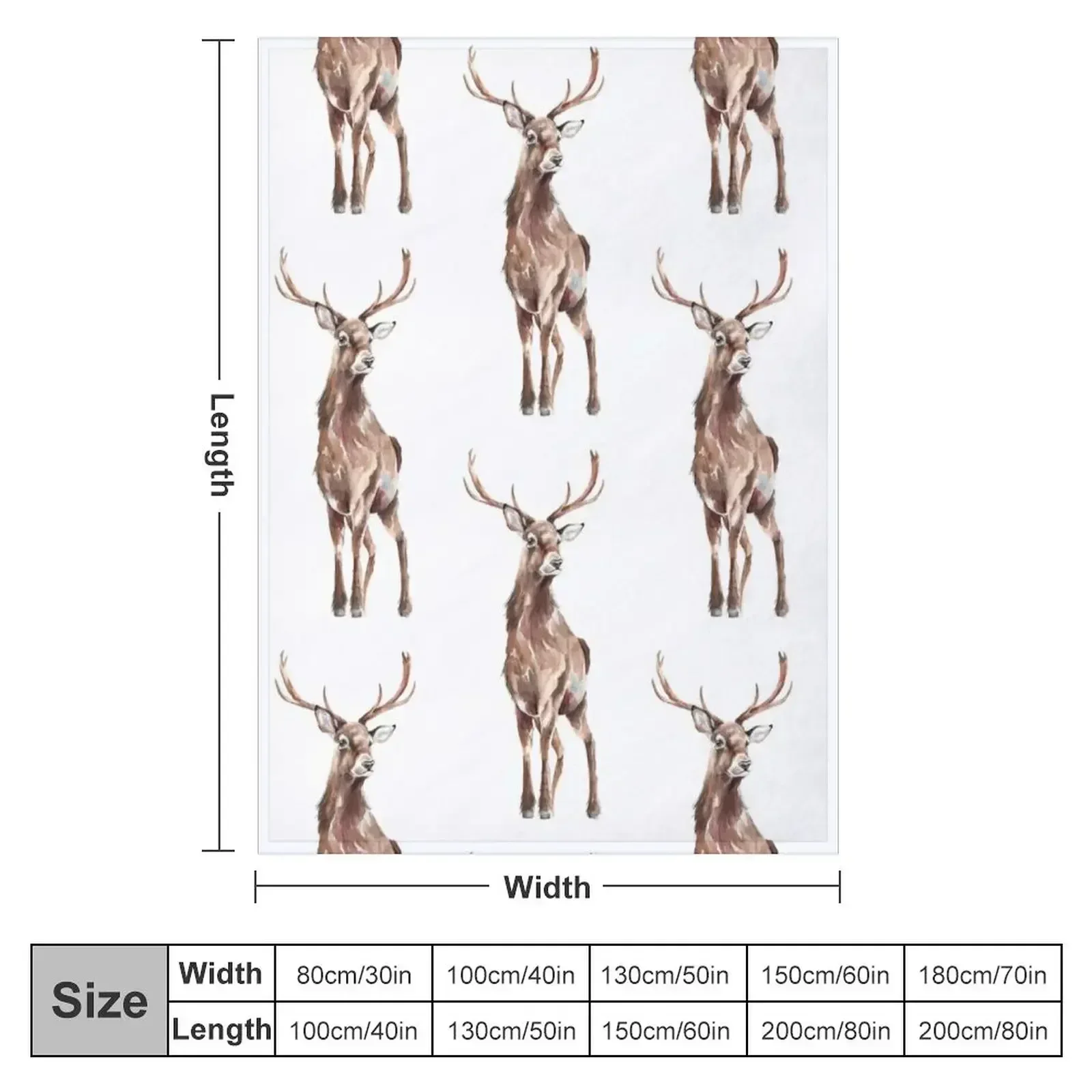 Stag Watercolour Throw Blanket couch cozy soft plush fuzzy picnic outdoor blanket