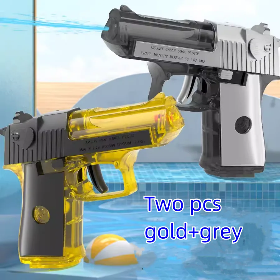 

2025 Hot Mini Desert Eagle Mechanical Continuous Firing Water Gun Shooting Game Summer Outdoor Beach Toy Gun for Boys Gift