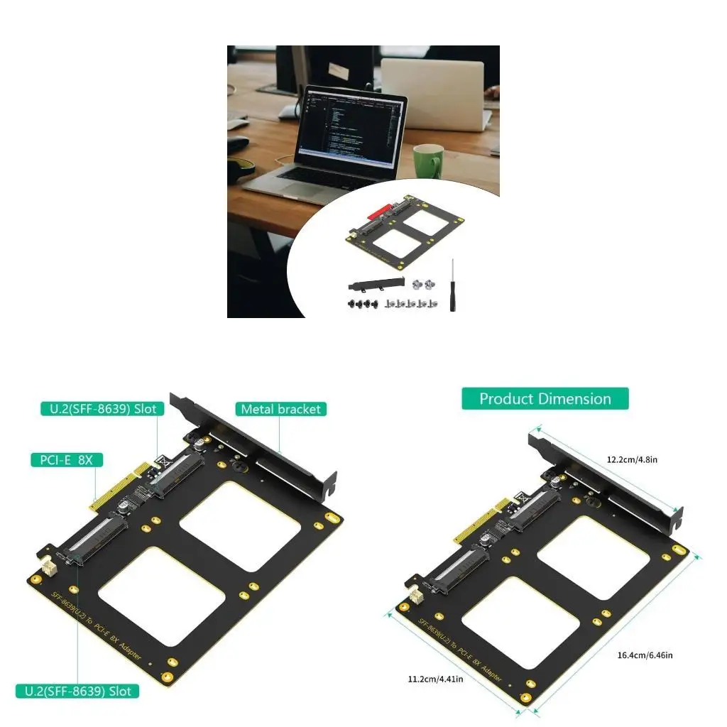 

R53C Double SFF 8639 Карта твердого диска для расширения адаптера PCIE 8X для различных ПК Компьютер Простая установка