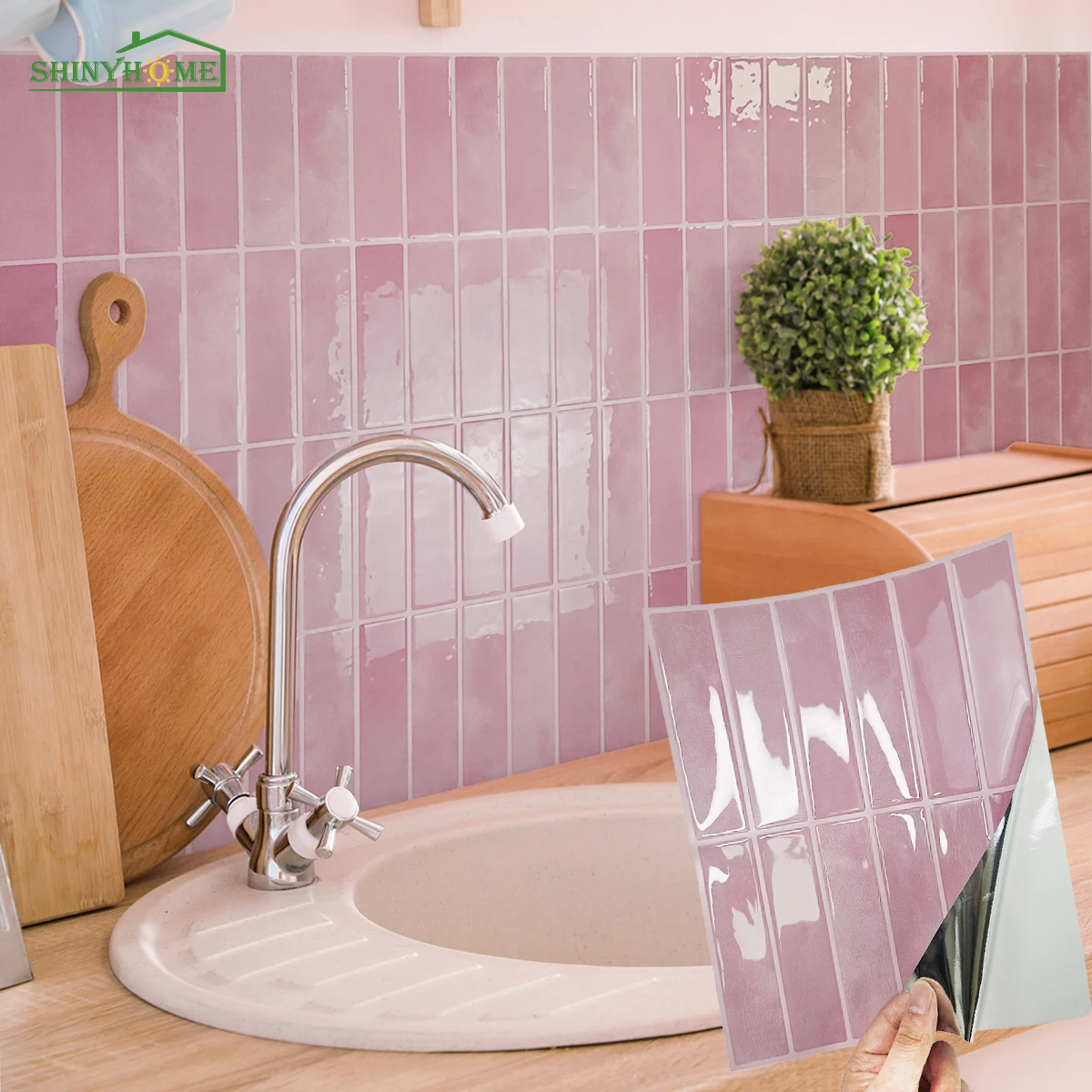 10/30/50pcs 3d Self-adhesive Wall Imitation Tile Stickers, Removable Self-adhesive Waterproof Stickers,
