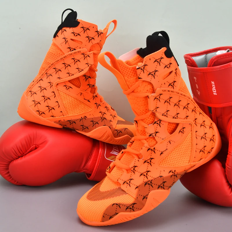 Hot Selling Men's Mesh Breathable Professional Lightweight Anti Slip Wrestling Training Shoes, Fighting Gym Training Shoes